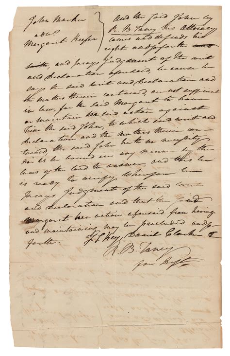 Francis Scott Key And Roger B Taney Document Signed Rr Auction