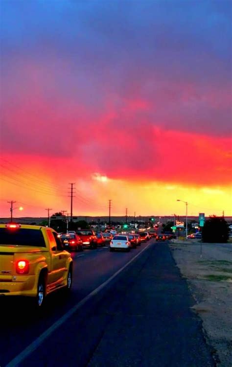 Albuquerque Sunset Through Storm Clouds New Mexico Usa New Mexico