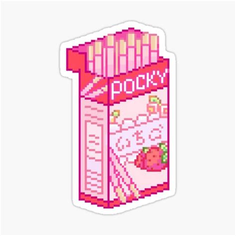 Anime Sticker Japanese Snacks Stickers Pocky Sticker Aesthetic Pink