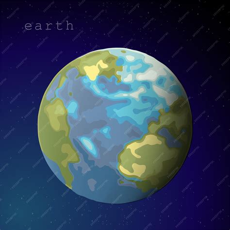 Premium Vector Earth Sphere Globe On Dark Blue Starry Sky Vector