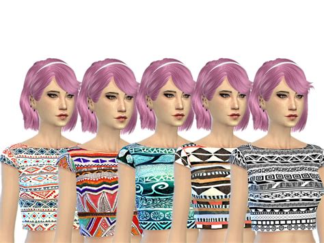 The Sims Resource Aztec Printed Crop Top