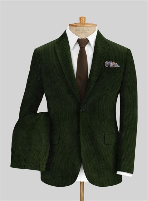 Dark Olive Green Corduroy Suit Studiosuits Made To Measure Custom