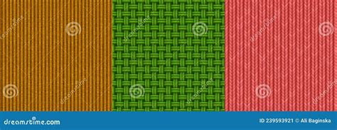 Textures Of Woven Fabric Corduroy And Knit Stock Vector Illustration