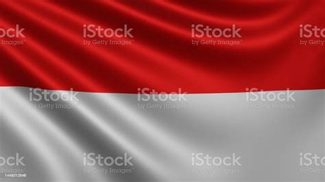 Render Bendera Indonesia Berkibar Di Angin Closeup Bendera Nasional