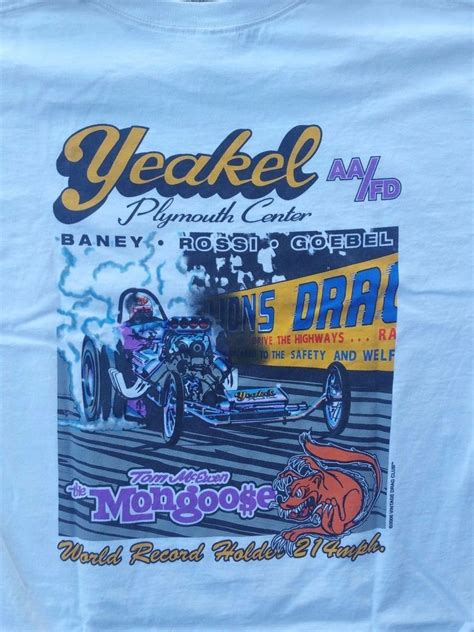Tom The Mongoose Mcewen Yeakel Lions Drag Strip Racing T Shirt Large