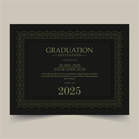 Elegant Graduation Invitation Template With Ornament 20455333 Vector