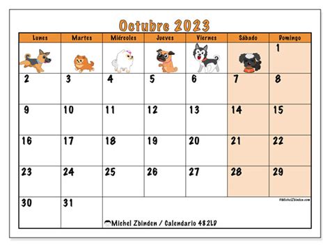 Calendario Octubre Michel Zbinden Es