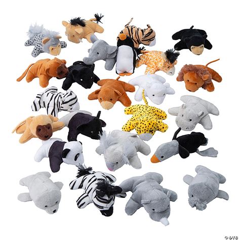 Bulk 50 Pc Bulk Mini Zoo Stuffed Animal Assortment Oriental Trading