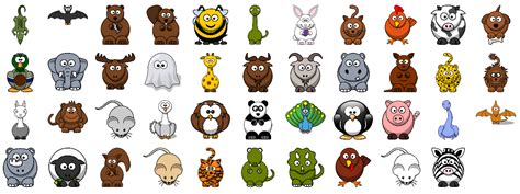 Set Of 40 Cute Cartoon Animals Hathix Cartoon Animals