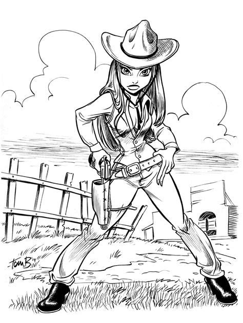 Cowgirl Inks To Color By Tombancroft D7qhvm1 Png 1024×1365 With Images Cowgirl Sketches