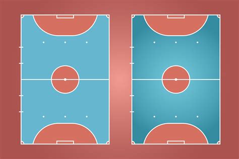 Futsal Field Flat Design Football Field Graphic Illustration Vector