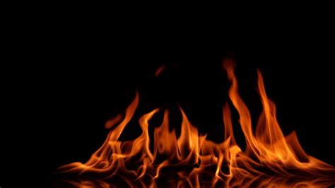 Real Fire Flaming Background In Slow Motion Stock Video Footage