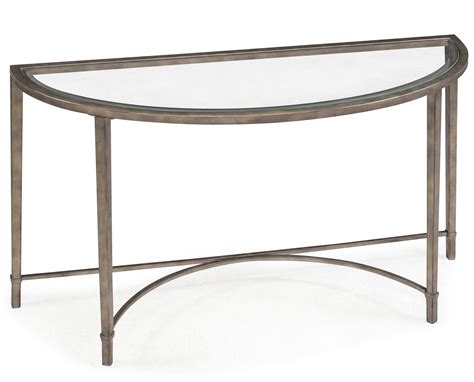 Magnussen Home Copia 1272232 Metal And Glass Demilune Sofa Table O