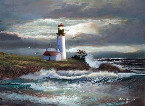 Regina Femrite Art Lighthouse Painting Lighthouse Art Hope Painting