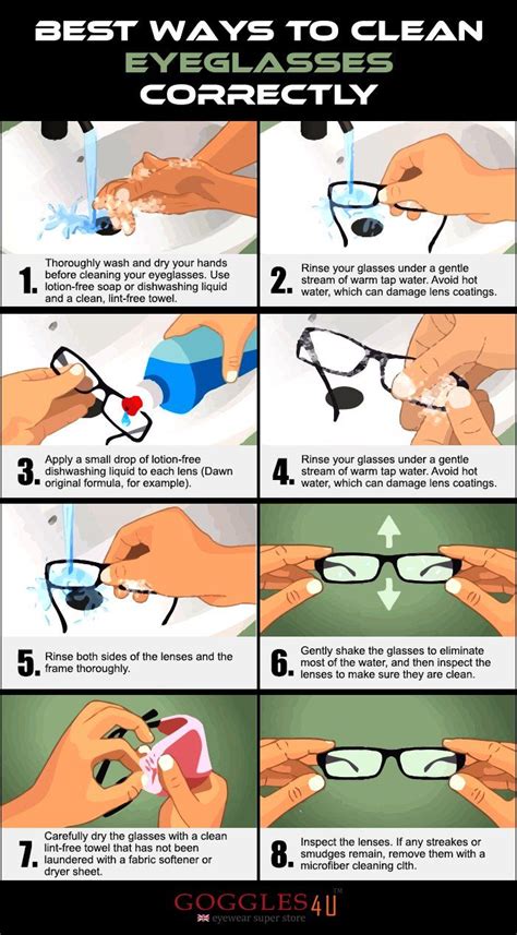 infographic best ways to clean eyeglasses correctly goggles4u uk optician marketing