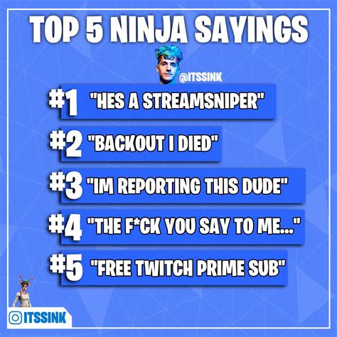 Top 5 Ninja Sayings Rfortnitebr