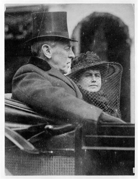 Woodrow Wilson And Wife Riding In Backseat Of A Carriage To Second