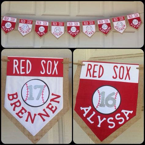 Red Sox Little League Burlap Banner On Etsy 1000 Baseball Banner