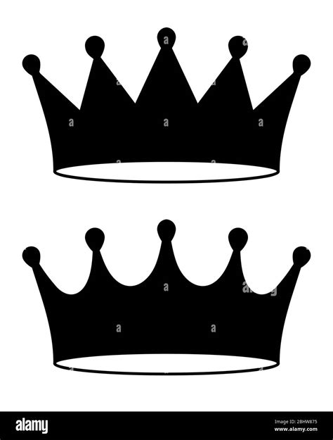 Pair Of Black Crown Icon In Flat Style Illustration For Your Logo Or