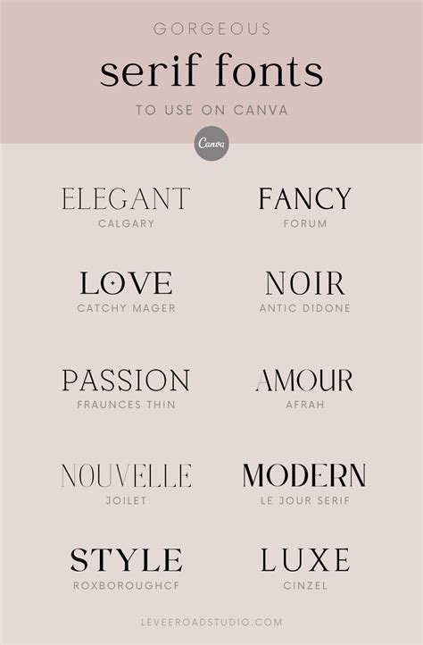 Elegant Serif Fonts To Use On Canva Wedding Fonts And Calligraphy