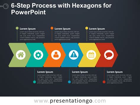 6 Step Process With Hexagons For Powerpoint
