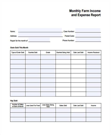 Blank Monthly Expense Report Template