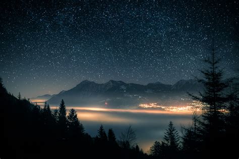 Starry Night Over Switzerland Photo One Big Photo