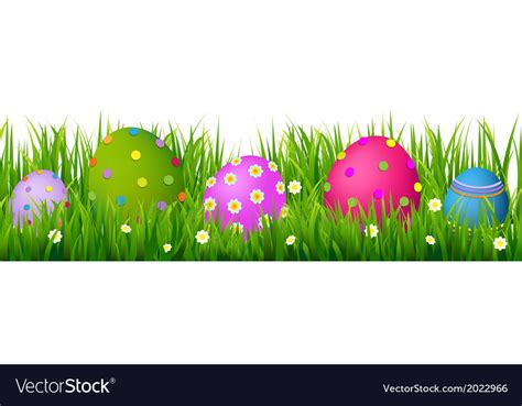 You can use them as page dividers, for decorating an easter invitation or an easter mail greeting. Border with grass and eggs easter card Royalty Free Vector