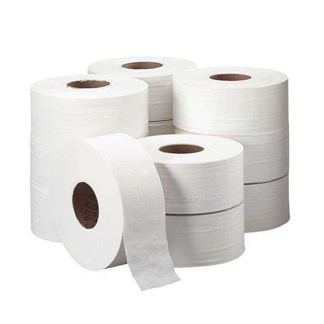 12 Rolls Jumbo Roll Tissue 200 Meters 2 Ply Virgin Pulp Wholesale Hospeco Hospeco