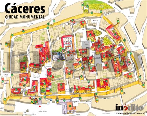 Географическая карта Касерес город Cáceres Map N Allcom