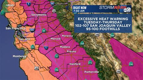 Overnight low temperatures are only expected to fall to around 80 degrees. Central California to see first heat-wave of year this ...