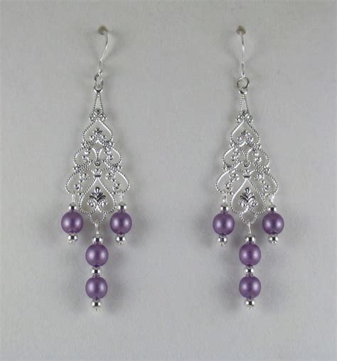 Purple Chandelier Earrings By Shawnawerks On Etsy