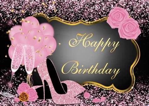 Dorcev 10x8ft Fabulous Happy Birthday Backdrop For Woman Birthday Party