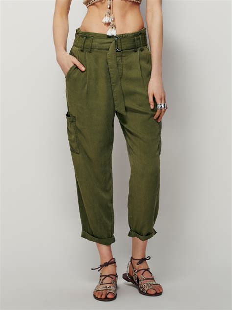 Free People Summers Over Cargo Pants In Army Green Lyst