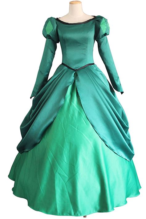 The Little Mermaid Ariel Green Dress Princess Cosplay Costume In Movie