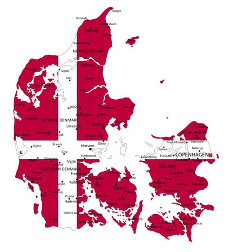 Drawing Of The Denmark Political Map Illustrations Royalty Free Vector