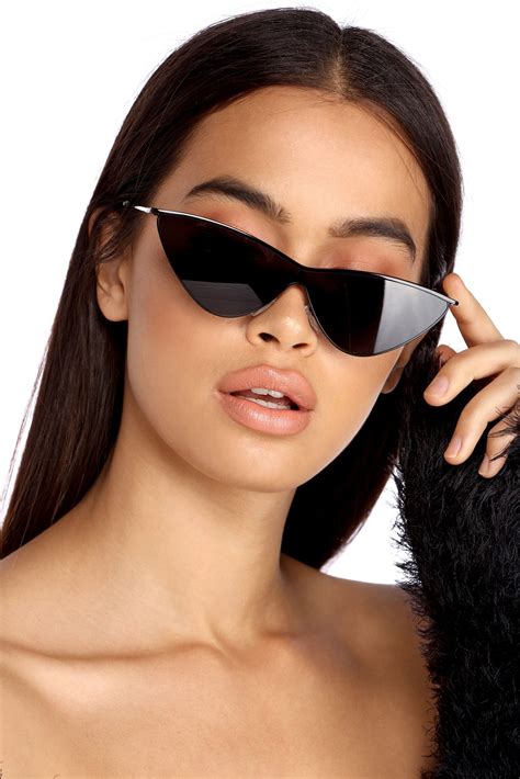 Black Edgy Cat Eye Sunglasses Óculos Da Moda Óculos Escuros Estilosos Óculos De Sol Feminino