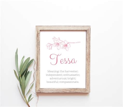 Tessa Baby Name Meaning Baby Names Nursery Sign Girl Names Etsy