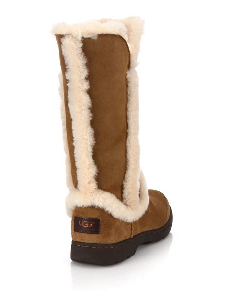 Lyst Ugg Katia Suede Shearling Faux Fur Boots In Brown