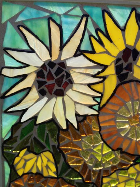 Van Gogh Sunflower Stained Glass Panel Van Gogh Stained Etsy