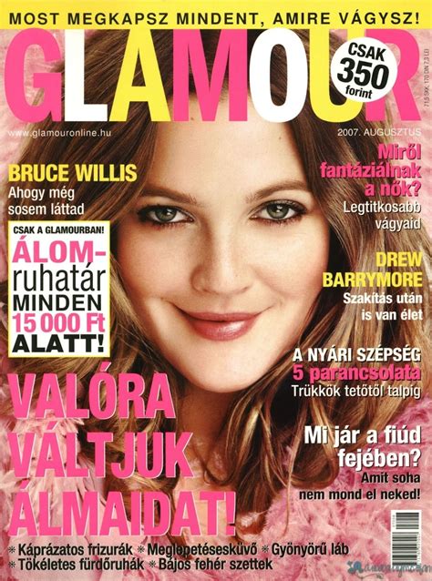 Drew Barrymore Hairstyle Trends: Drew Barrymore Magazine Cover Pictures