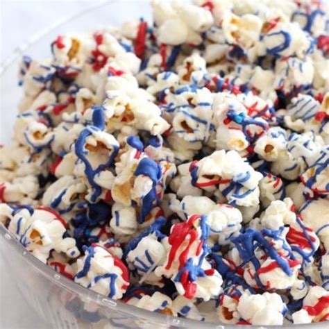 Labor Day Snack Patriotic Popcorn Recipe 4th Of July Desserts