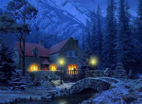 UNIQUE WALLPAPERS: Free 3D Snowy Cottage Animated Wallpaper