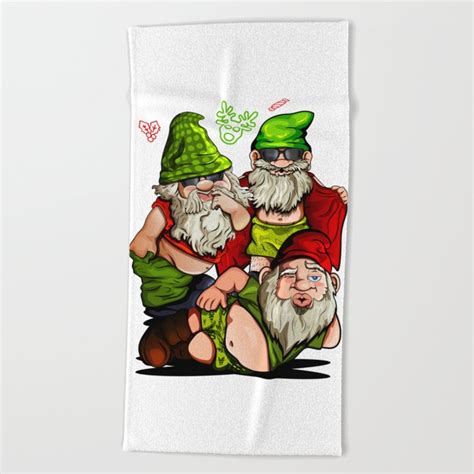 Sexy Gnomes Trio Christmas Gnome Lovers Beach Towel By Etaler Hollow Society6
