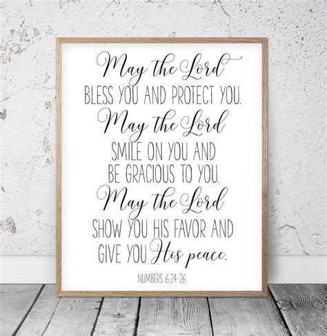 may the lord bless you and protect you numbers 6 24 26 bible etsy