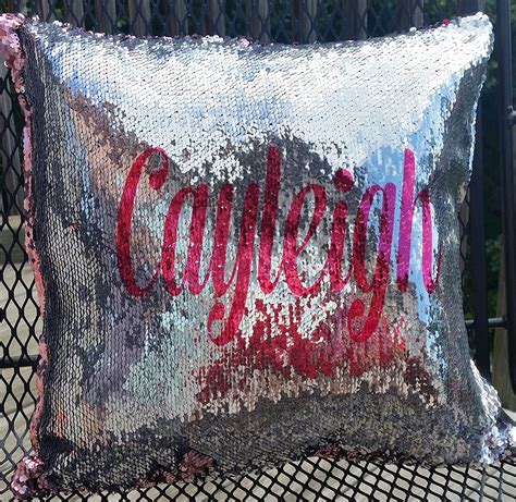 Whitesilver Personalized Mermaid Sequin Pillow Cover