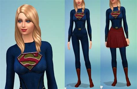 Sims 4 Girl Of Steel Supergirl Sims Sims 4 Sims 4 Halloween