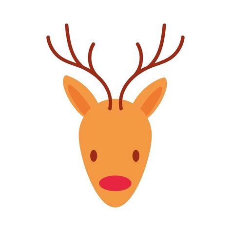 Merry Christmas Reindeer Flat Style Icon 1890519 Vector Art At Vecteezy