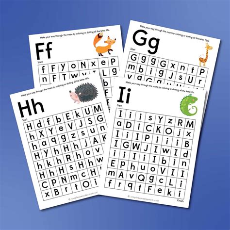 Printable Alphabet Maze Worksheets Simple Everyday Mom