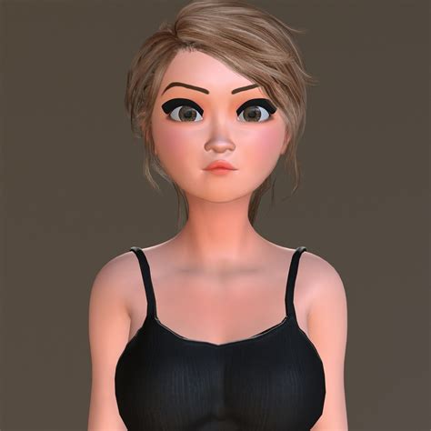 Sexy Female Cartoon 3d Model Turbosquid 1656425